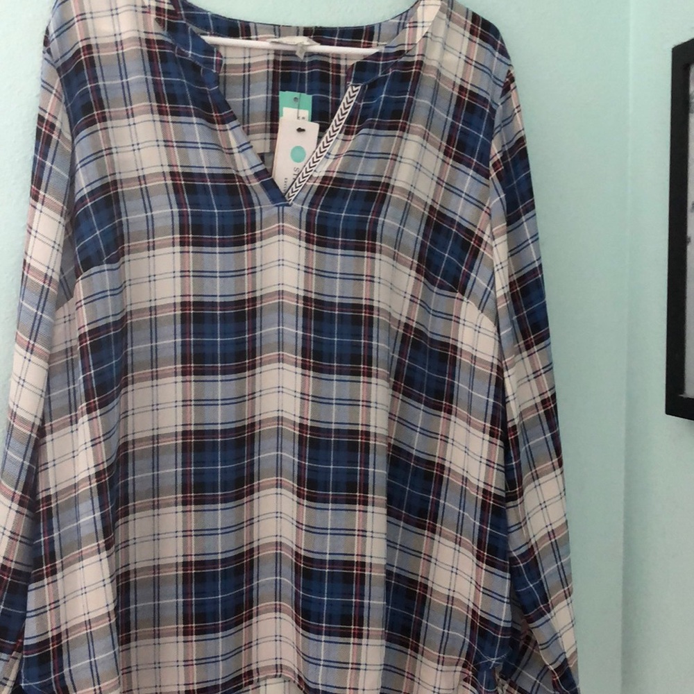 Plaid blouse NWT